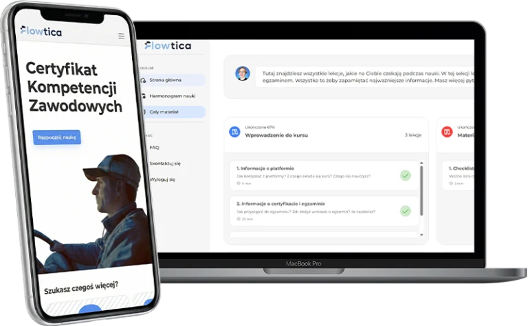 Kurs online na certyfikat kompetencji zawodowych